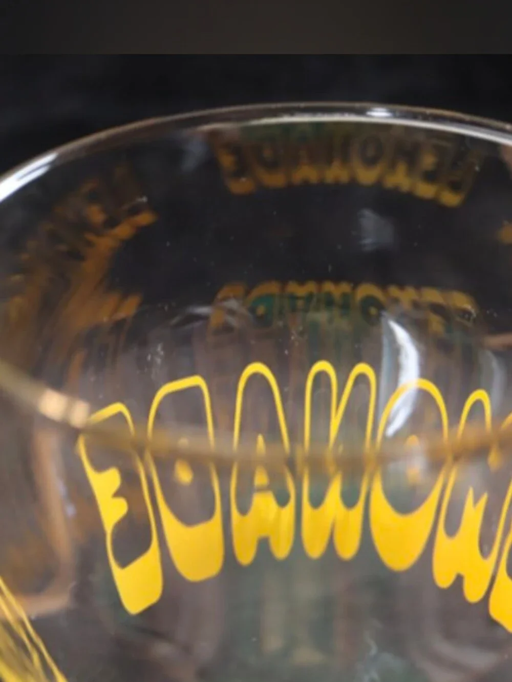 Vintage 1970s Retro Lemonade Glass Large 32oz Soda Shoppe Style Shape
